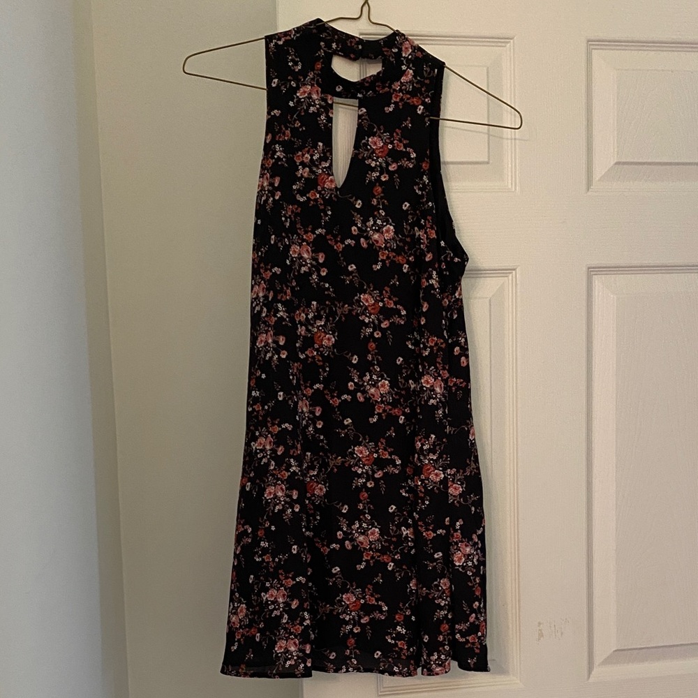 Blue Rain Black Floral Dress